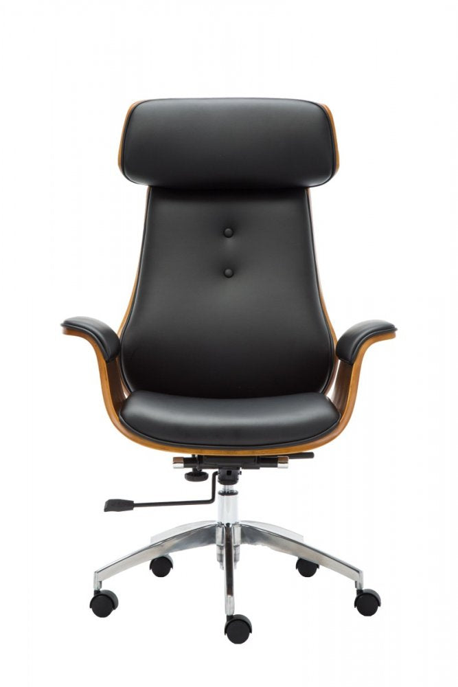 SWIVEL CHAIR FRODO WALNUT BLACK LEATHER EAN (GTIN) 5902838469767