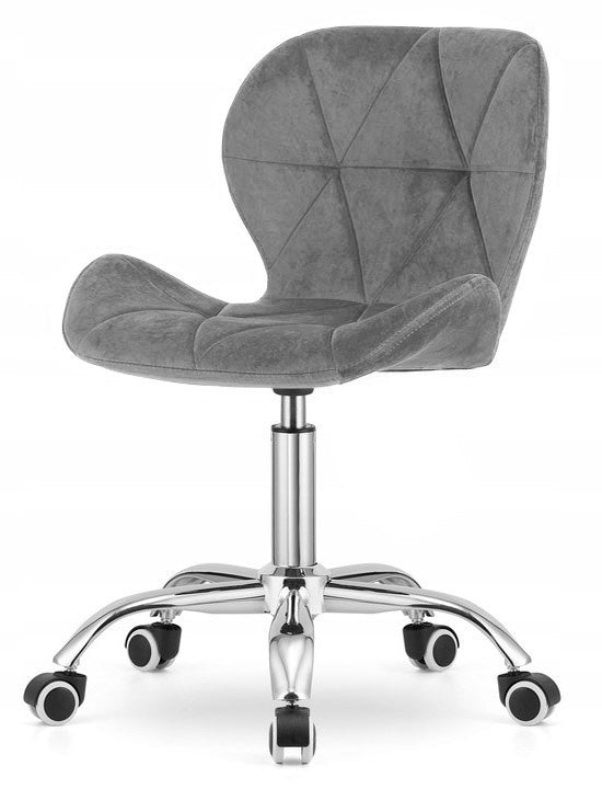 SWIVEL CHAIR GREY ADJUSTABLE VELOUR FOR VANITY CABINET DESK LUGANO Packaging status original
