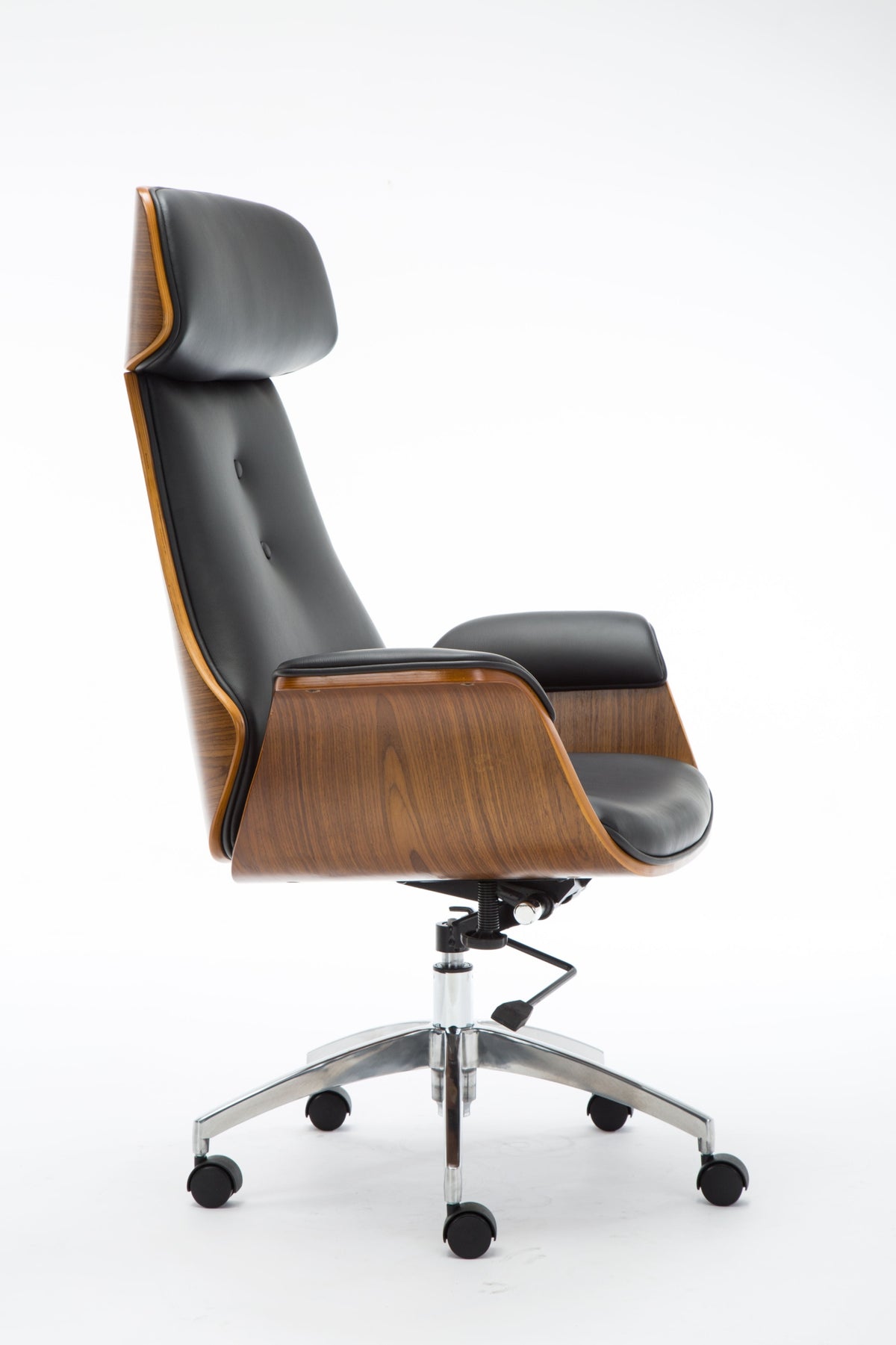 SWIVEL CHAIR KARO WALNUT BLACK LEATHER EAN (GTIN) 5905630573496