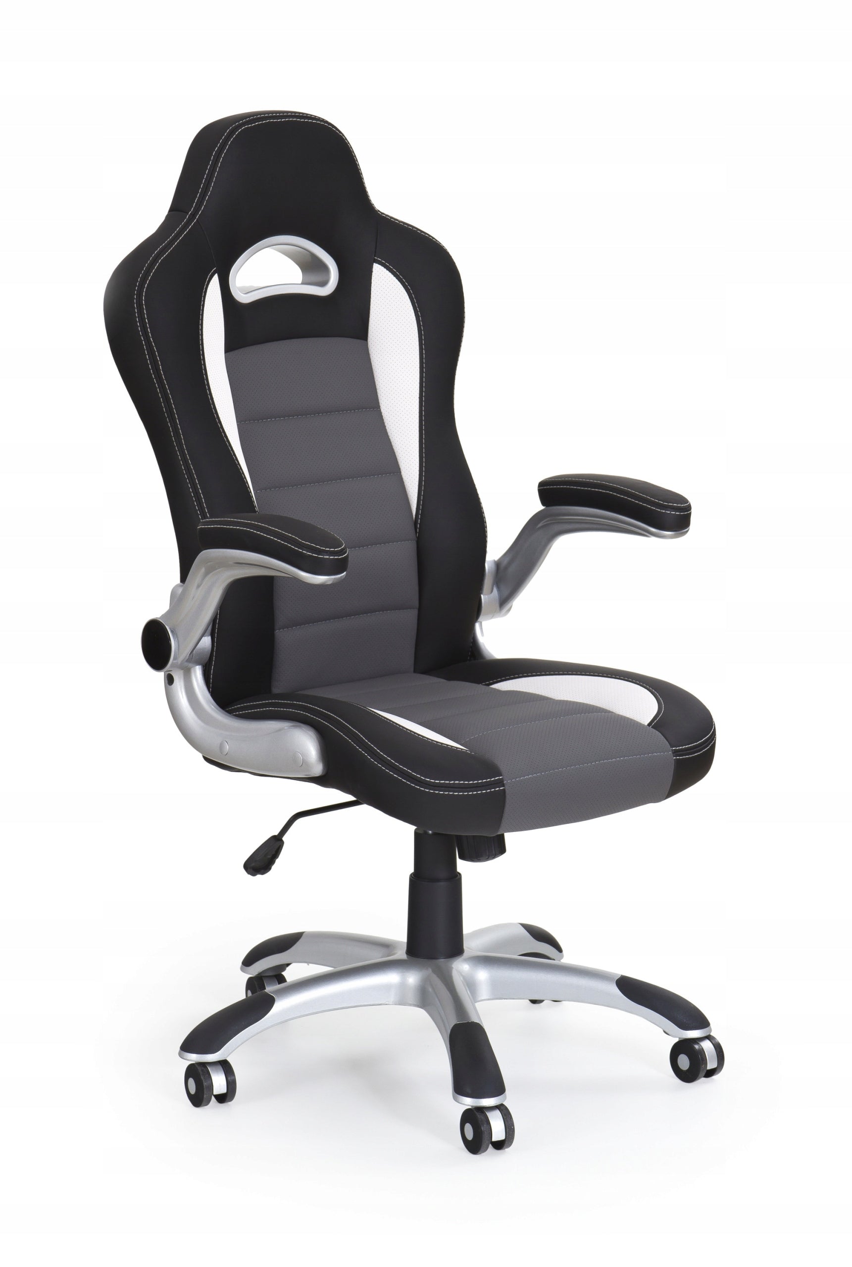 SWIVEL CHAIR LOTUS ECO LEATHER-BLACK/ ASH
