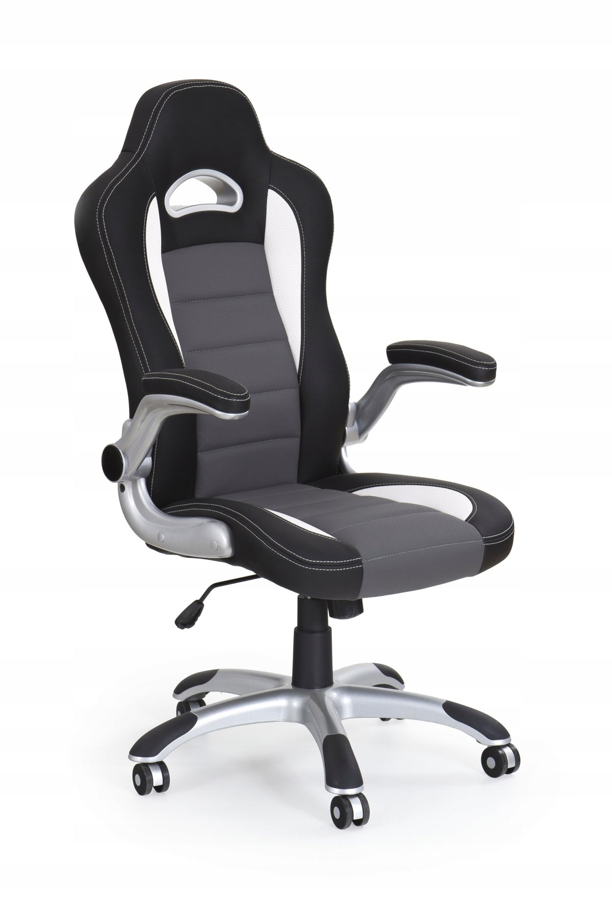 SWIVEL CHAIR LOTUS ECO LEATHER-BLACK/ ASH