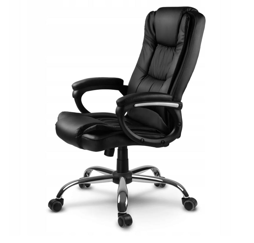 SWIVEL CHAIR OFFICE CHAIR SENTO BLACK FAUX LEATHER