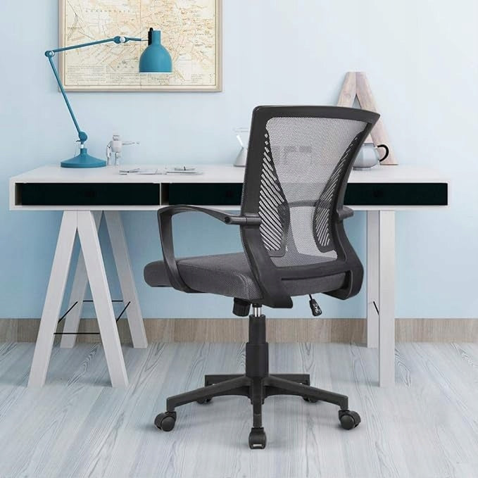 SWIVEL CHAIR OFFICE CHAIR VENTILATED GREY YAHEETECH CRADLE FUNCTION Brand Yaheetech
