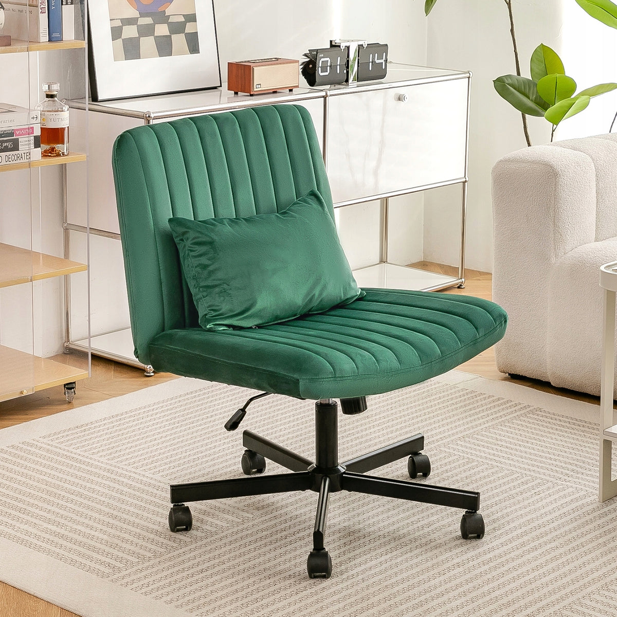 SWIVEL CHAIR OFFICE DESK CHAIR COMFORTABLE ADJUSTABLE GREEN Packaging status original
