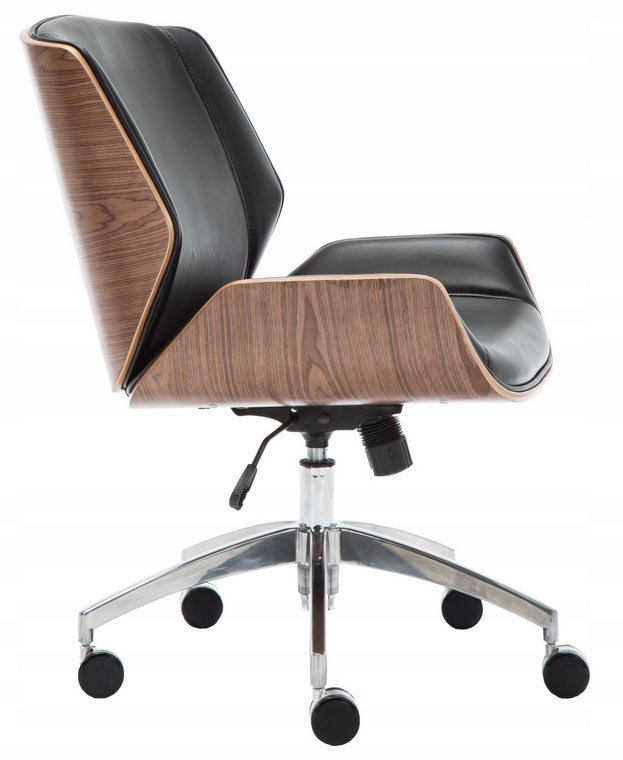 SWIVEL CHAIR VIRE WALNUT BLACK LEATHER EAN (GTIN) 5905575410429