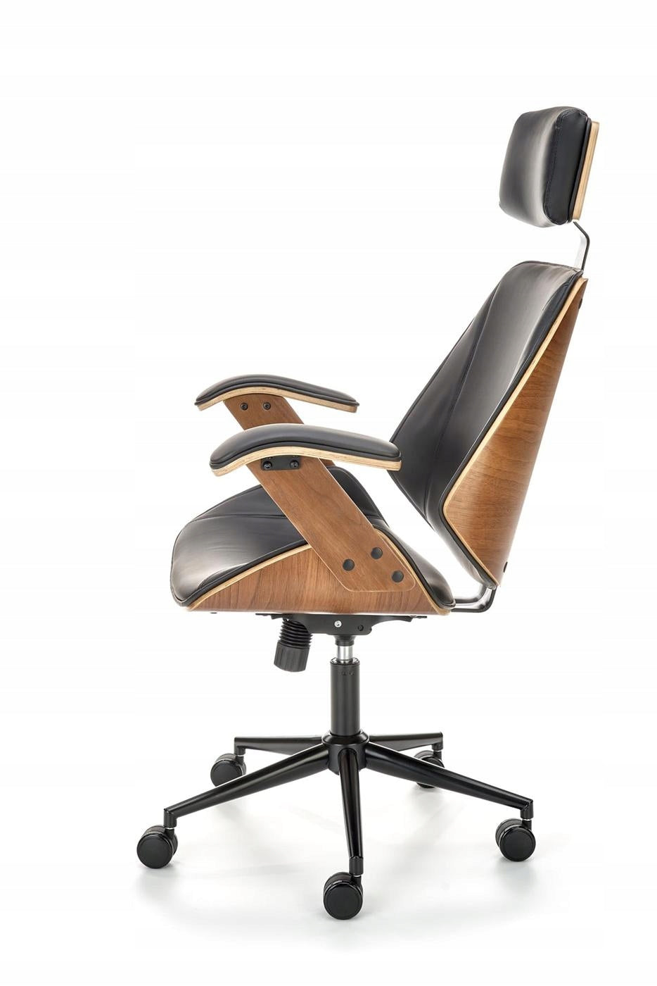 SWIVEL CHAIR WALNUT BLACK IGNAZIO Packaging status original