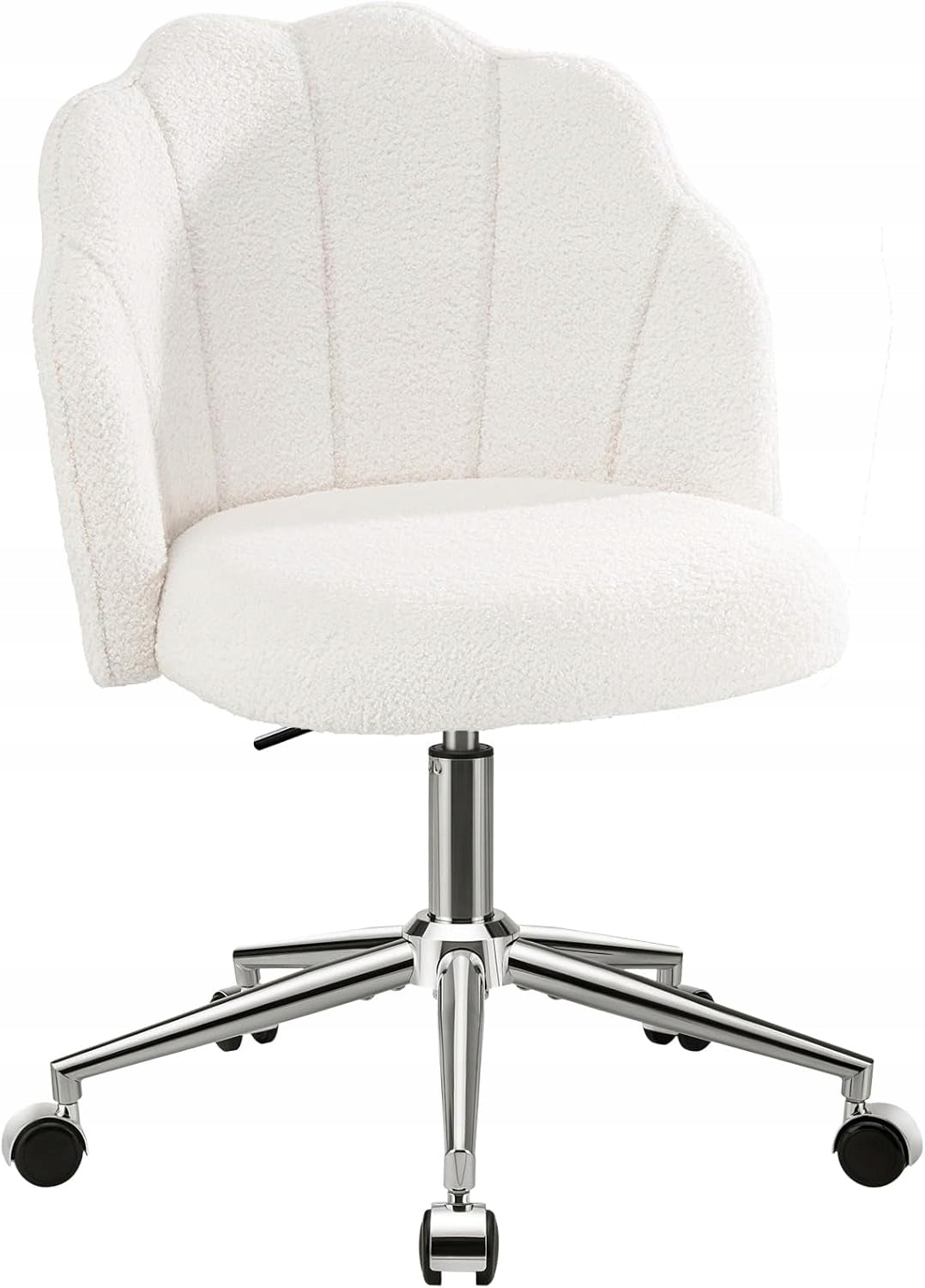 SWIVEL COSMETIC CHAIR ON WHEELS ADJUSTABLE WHITE