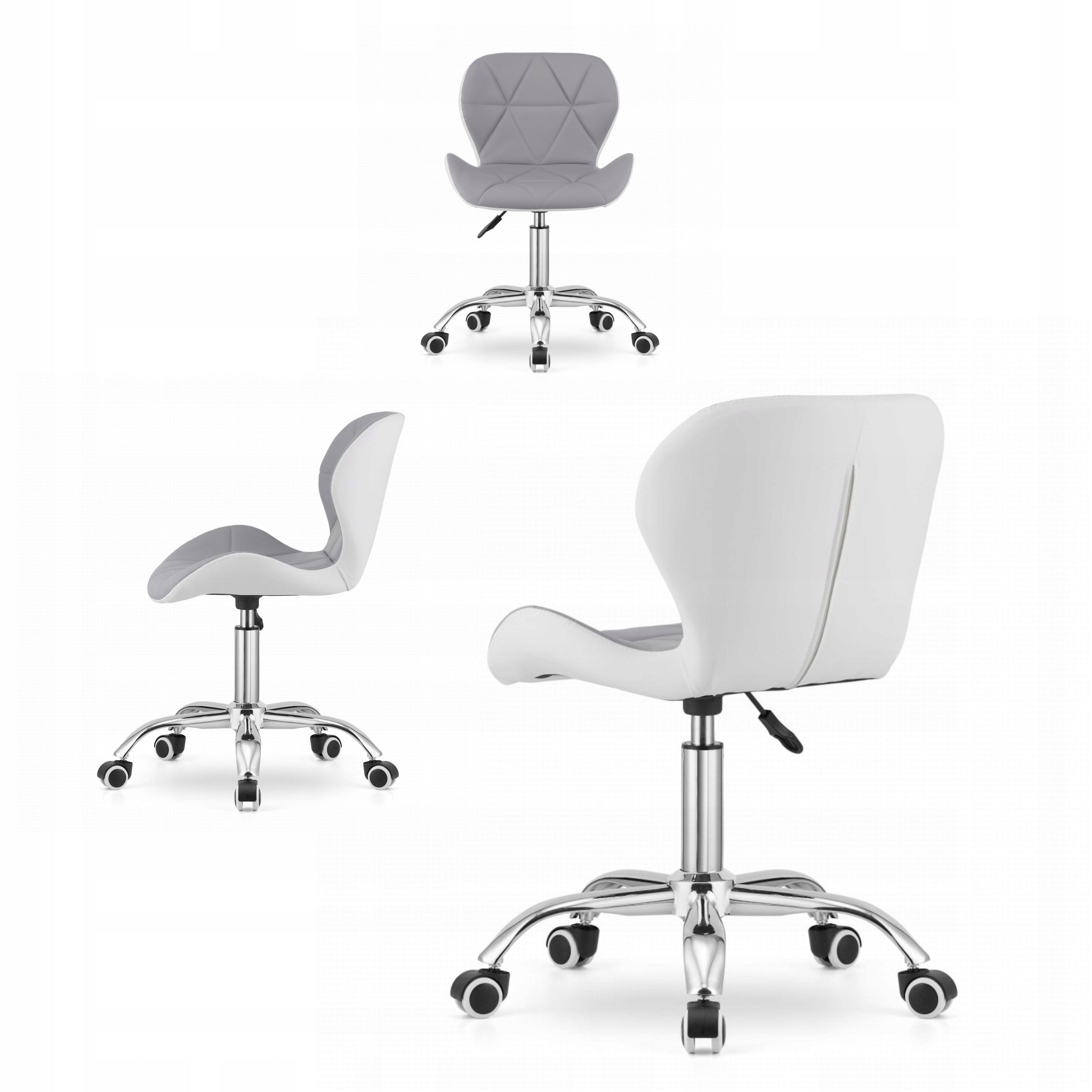 SWIVEL Chair Upholstered Office Desk Chair Grey White LOFT Packaging status original