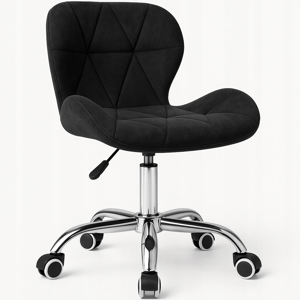 SWIVEL Chair Upholstered Velour Office Desk Chair BLACK LOFT Packaging status original