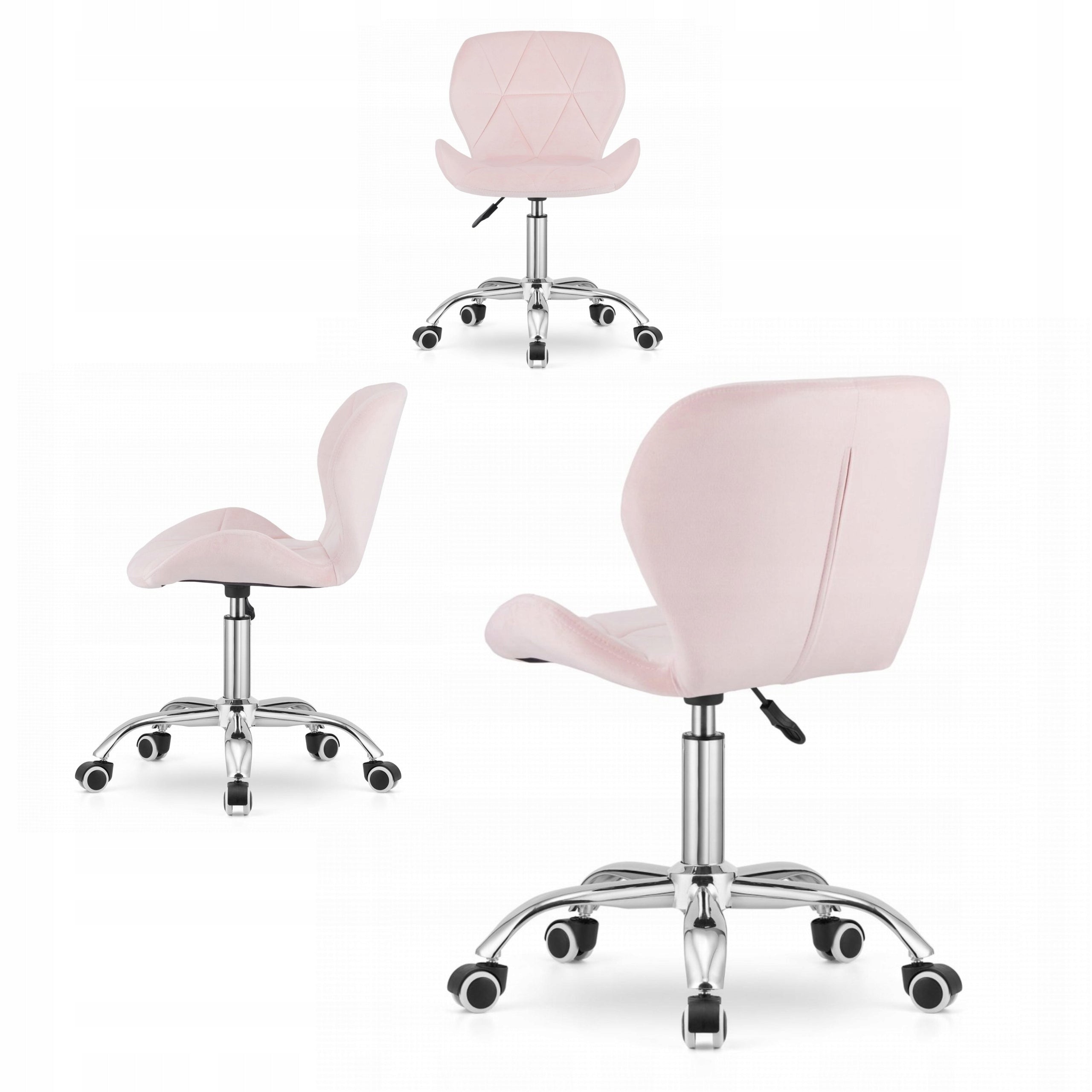 SWIVEL Chair Upholstered Velour Office Desk Chair PINK LOFT Manufacturer code KRZESŁO OBROTOWE Biuro REGULOWANE BLADY RÓŻ