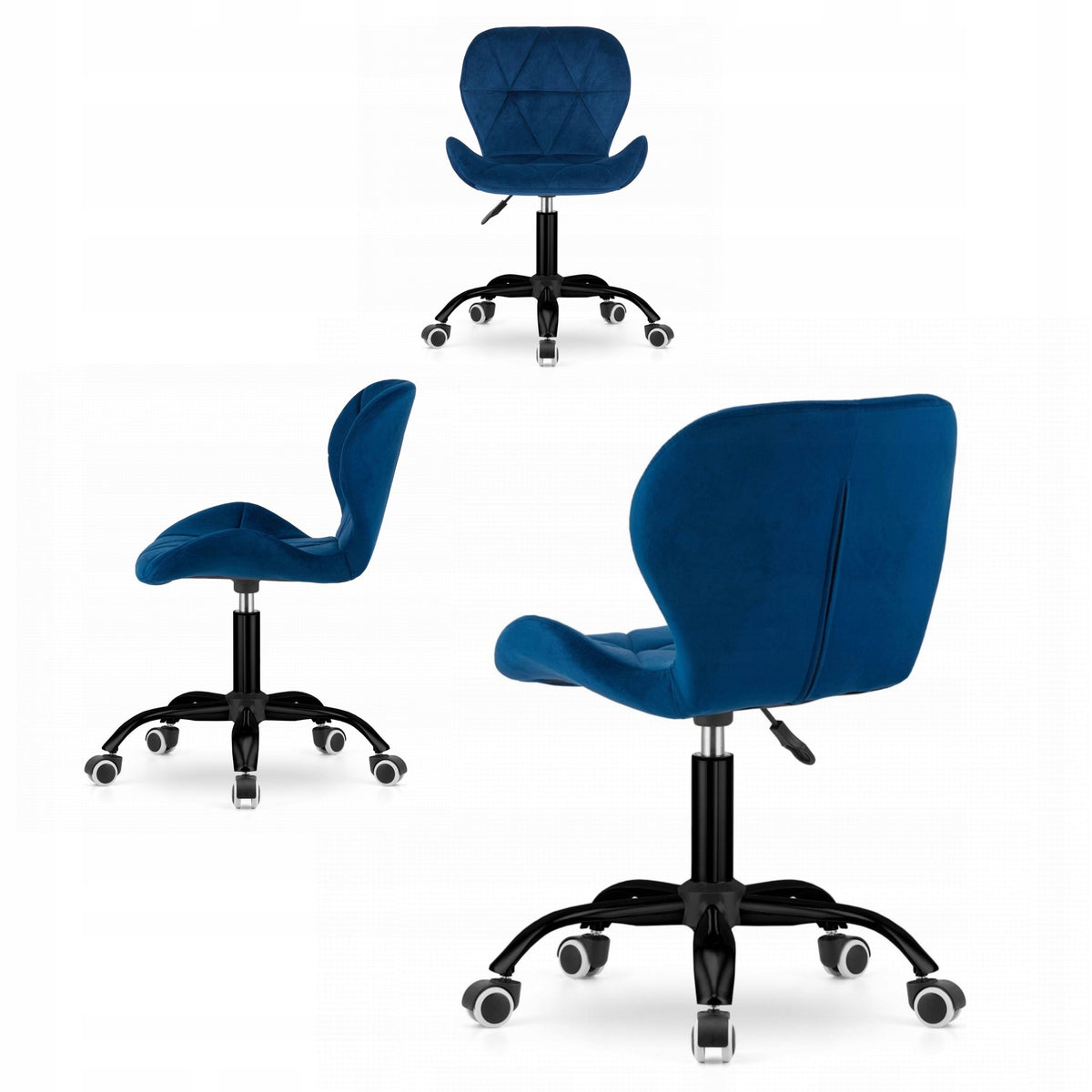 SWIVEL Chair Upholstered Velour Office Desk GARNET LOFT Manufacturer code KRZESŁO OBROTOWE Biuro REGULOWANE GRANATOWE