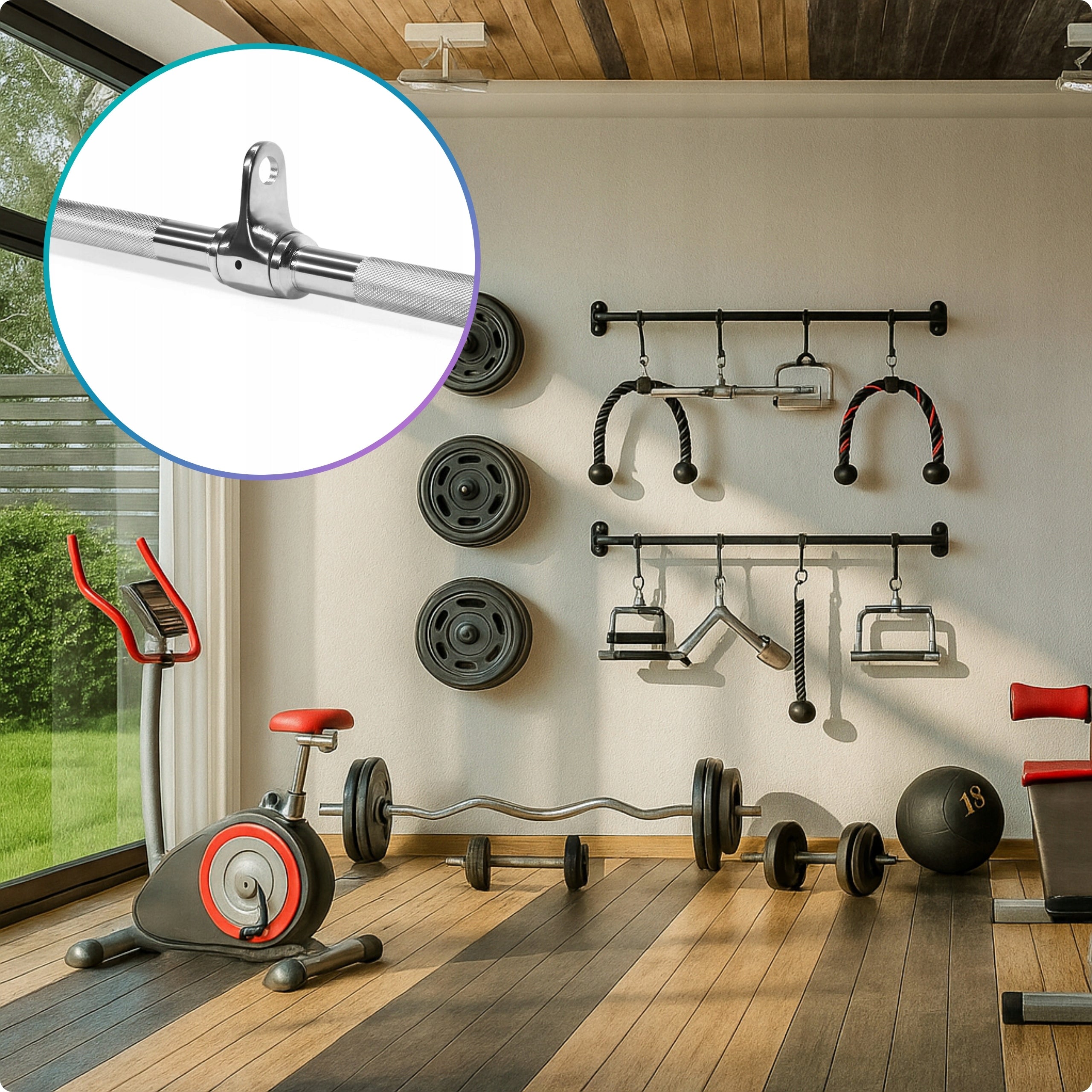 SWIVEL HOLDER FOR ATLAS LIFT STRAIGHT BAR 51cm GRIFFIN FOR BICEPS TRICEPS Installation method other