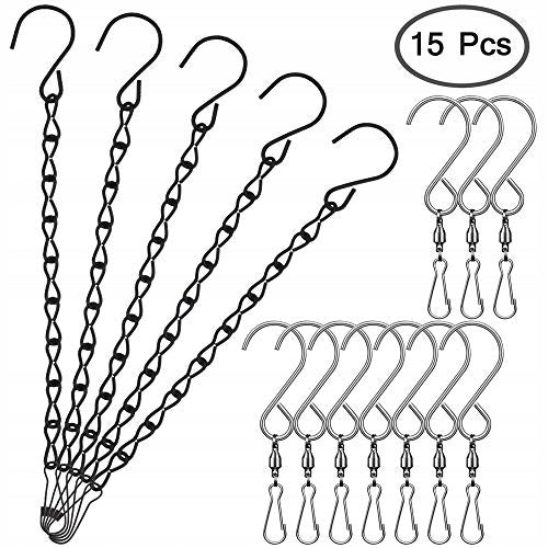 SWIVEL HOOKS SILVER BIRD FOOD DISPENSER CHAINS BLACK 15PCS Manufacturer code Bez marki