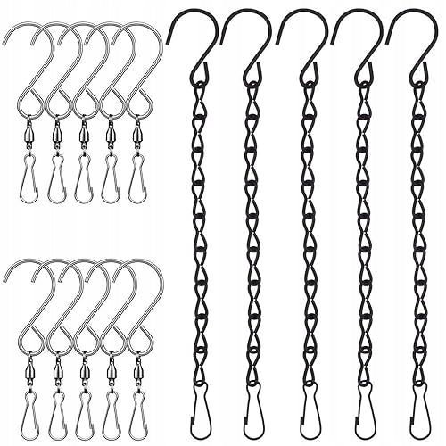 SWIVEL HOOKS SILVER BIRD FOOD DISPENSER CHAINS BLACK 15PCS