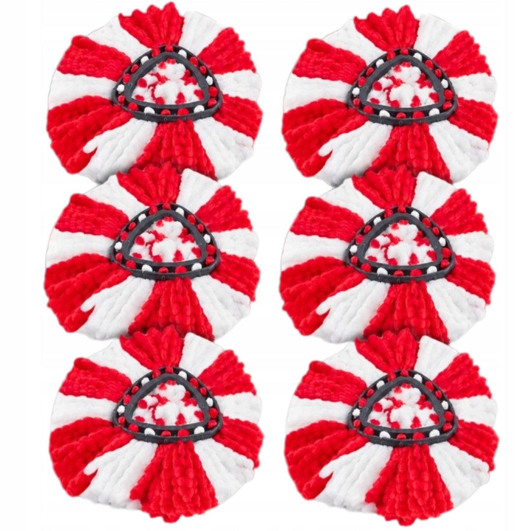 SWIVEL MOP CARTRIDGES 6 Pcs Turbo Microfiber Replacement Absorbent 36cm