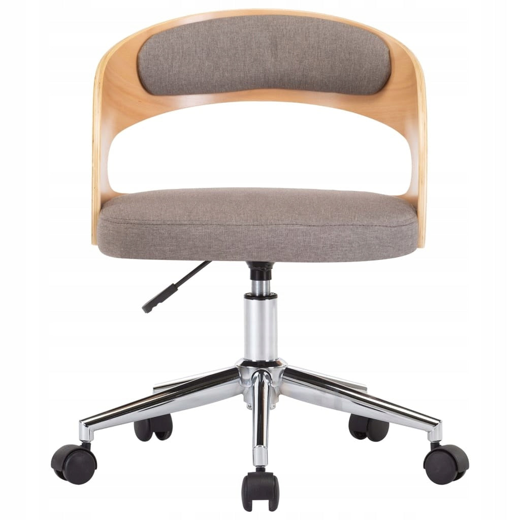SWIVEL OFFICE CHAIR TAUPE BENT WOOD AND FABRIC Brand VidaXL