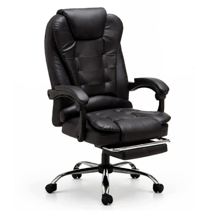 SWIVEL OFFICE CHAIR WITH FAUX LEATHER FOOTREST BLACK Medical device no