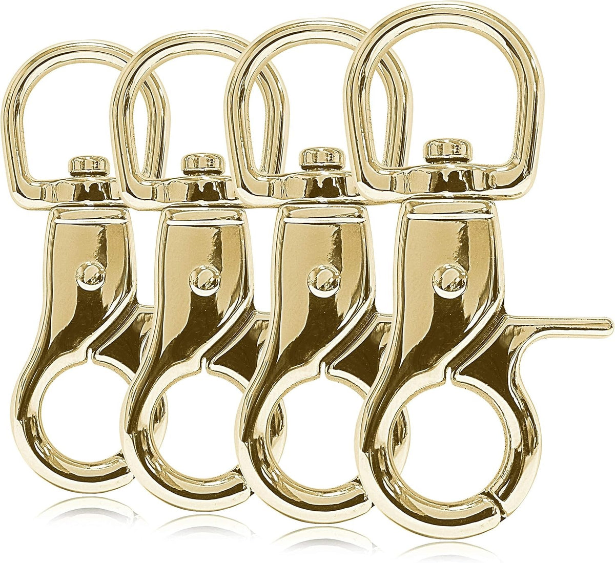 SWIVEL SCISSOR CARABINER GOLD 60MM ALLOY STEEL 4PCS