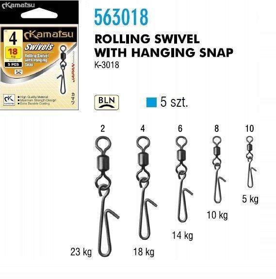 SWIVEL WITH SAFETY PIN K3018 10/5kg OP.5PCS KAMATSU 563