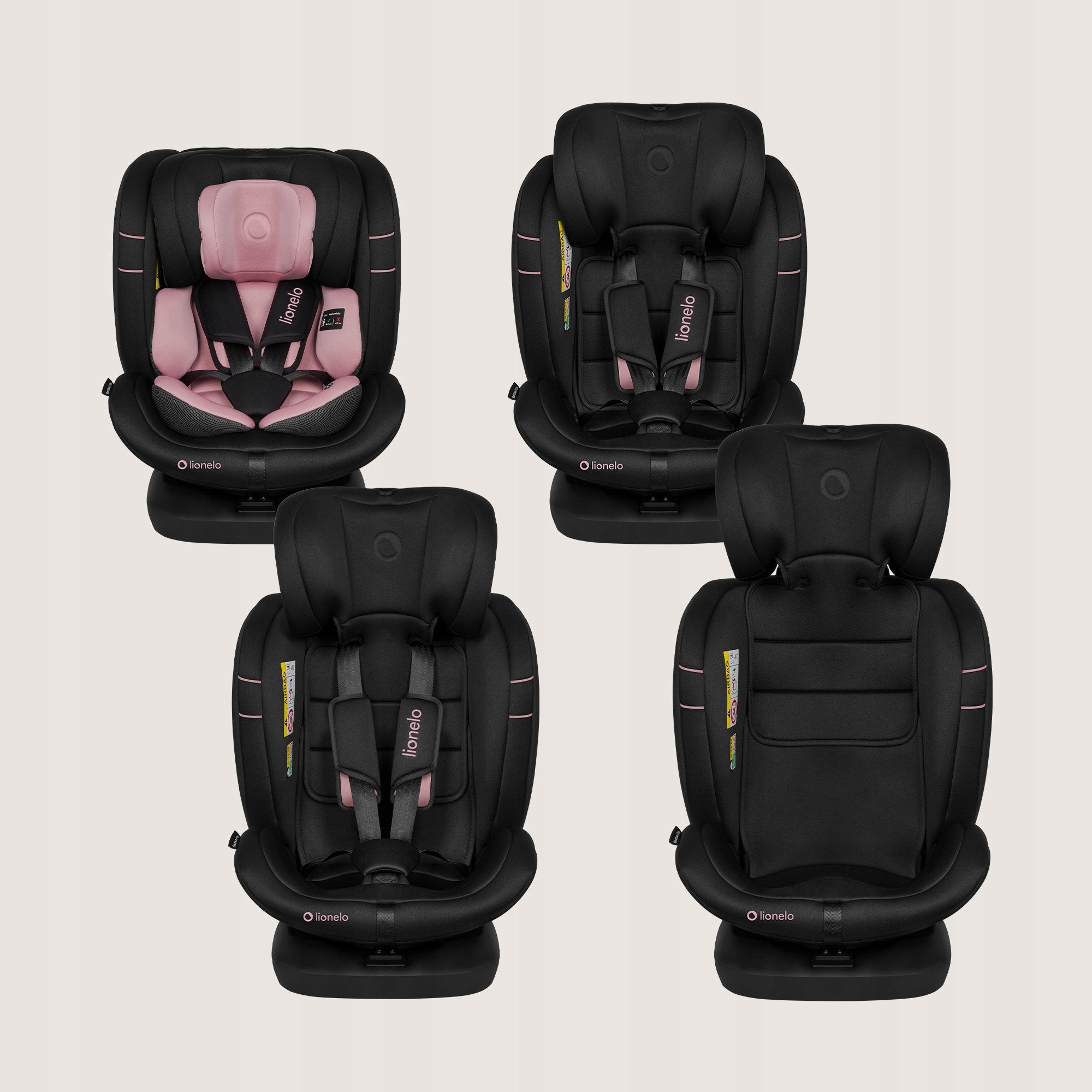 SWIVEL car seat isofix 40-150cm Lionelo BASTIAAN I-SIZE Manufacturer code LO-BASTIAAN I-SIZE PINK ROSE