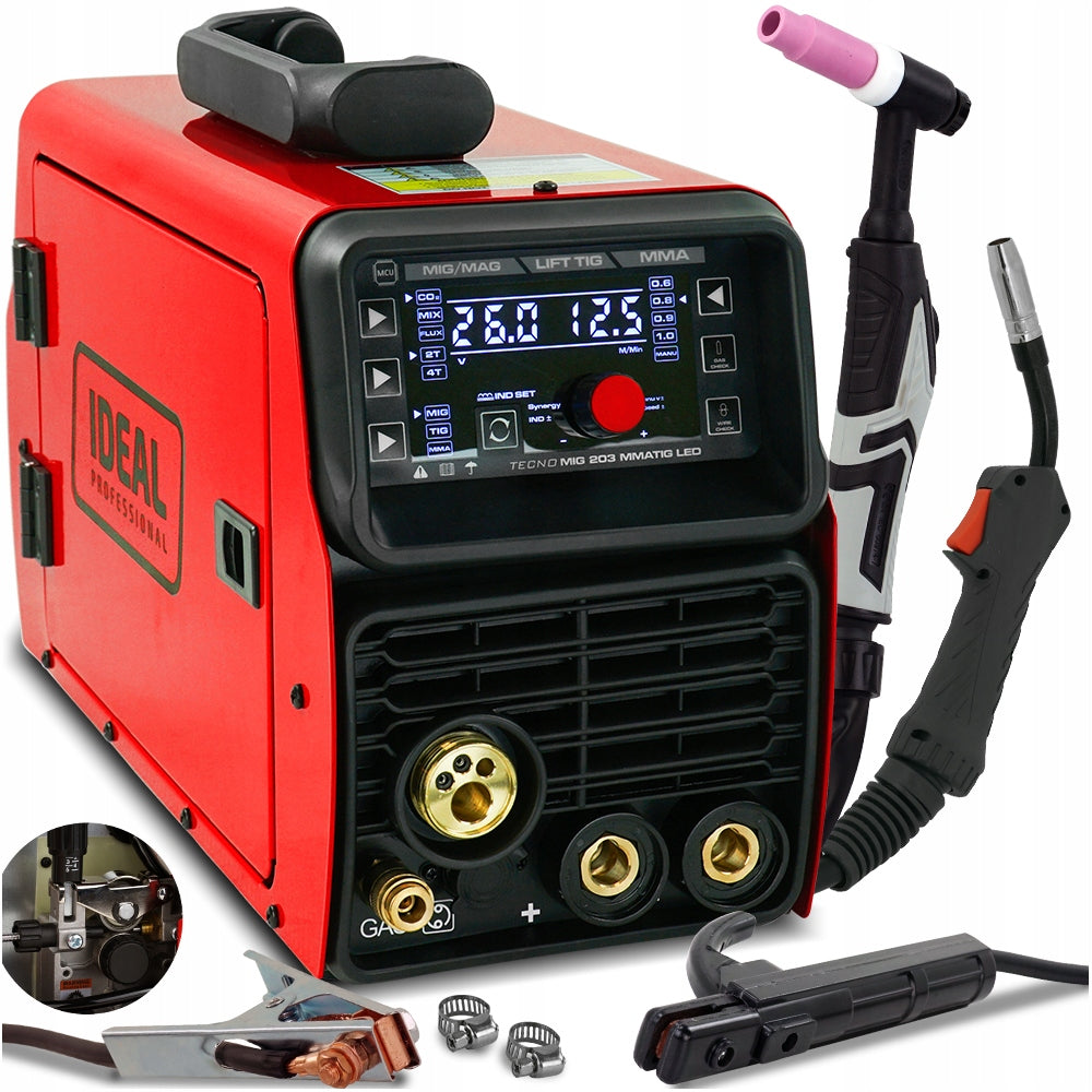 SYNERGIC welding machine migomat 200A CuSi3 MIG MAG MMA TIG 2T 4T TECNOMIG 203