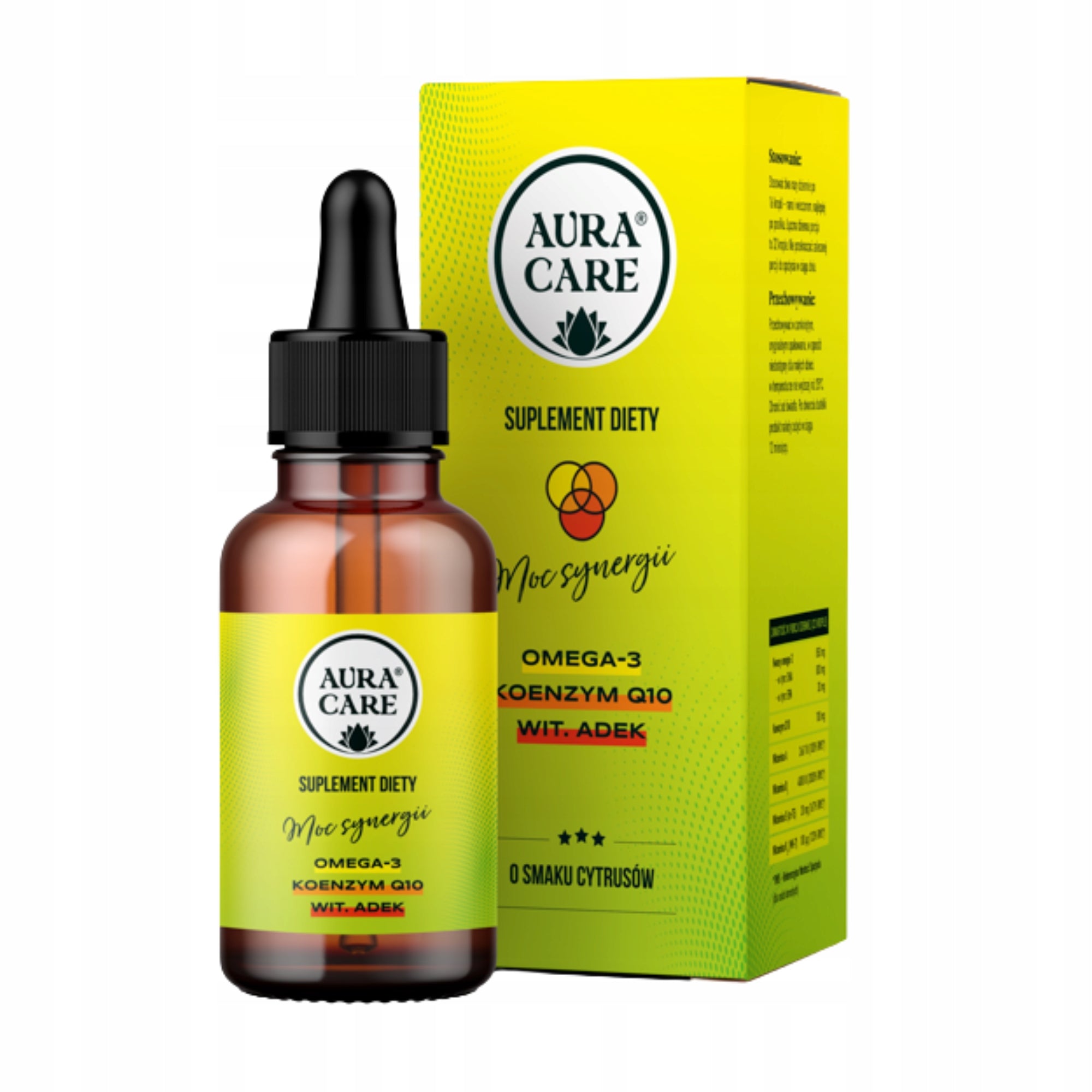 SYNERGY POWER OMEGA ADEK Coenzyme Q10 Omega-3 Acids Resistance Aura Care 50 ml