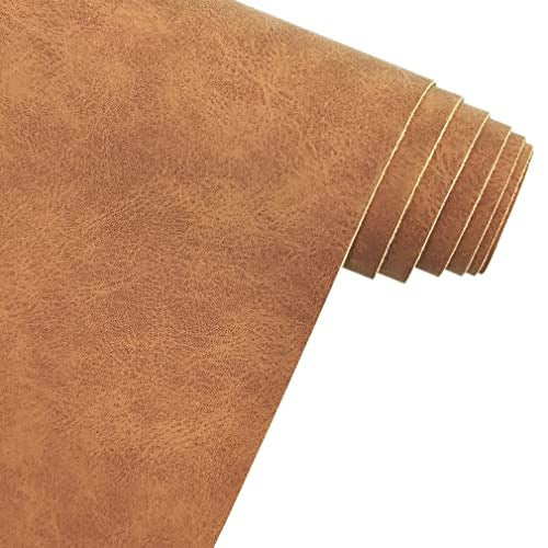 SYNTHETIC LEATHER FOR HANDICRAFT BROWN WATERPROOF DIY 30X135CM leather Brand no brand