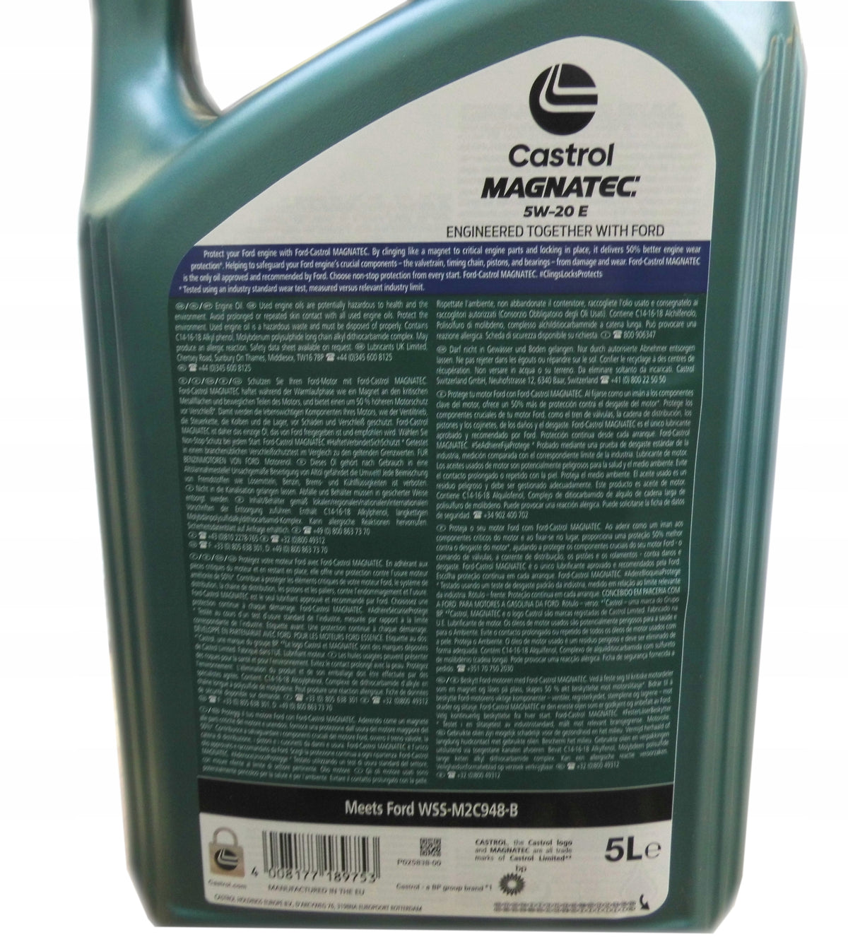 SYNTHETIC OIL 5W20 e FORD CASTROL MAGNATEC PROFESIONAL 5L Manufacturer Castrol