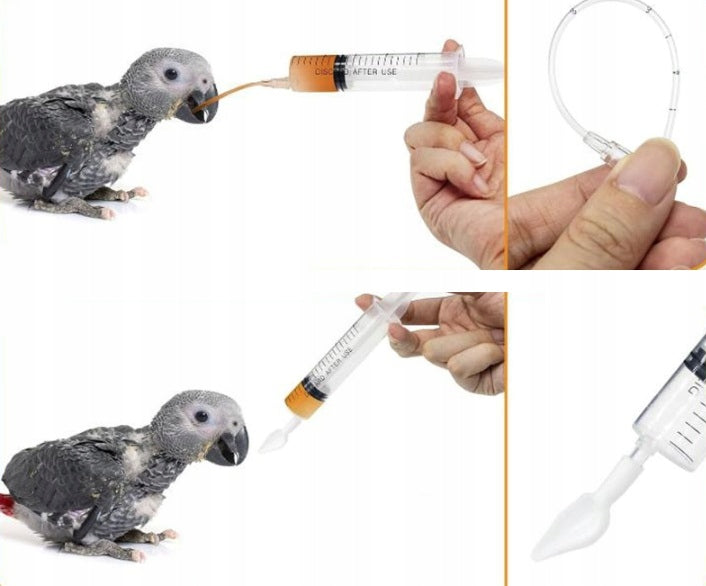 SYRINGE WITH TUBES FOR MANUAL FEEDING OF HEDGEHOG BIRD CHICKS Material silicone