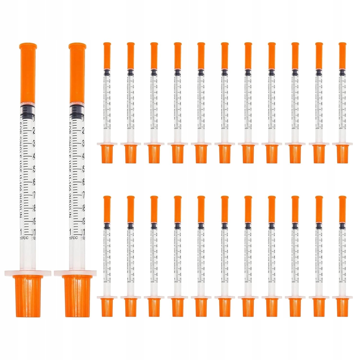 SYRINGES 1ML 24 PCS STERILE WITH NUTS PRECISE DOSING FEEDING