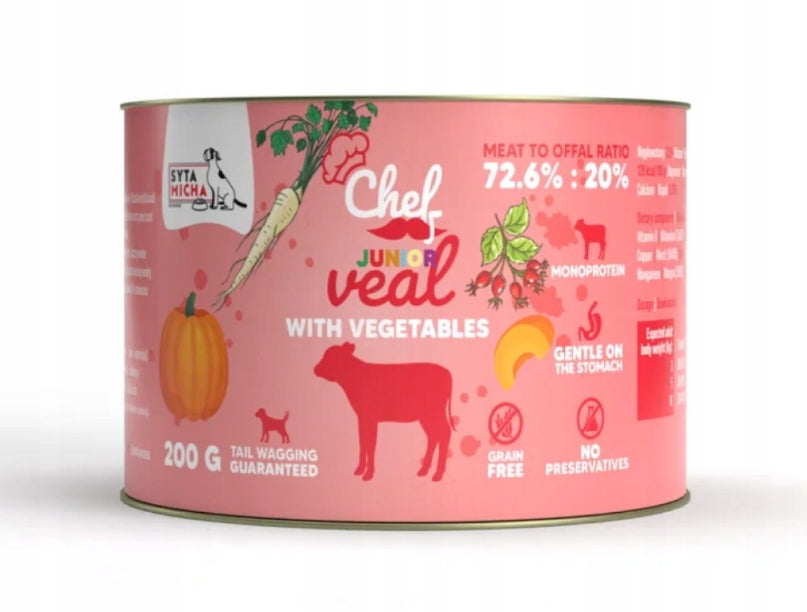 SYTA MICHA CHEF Wet dog food Veal with vegetables JUNIOR 200g