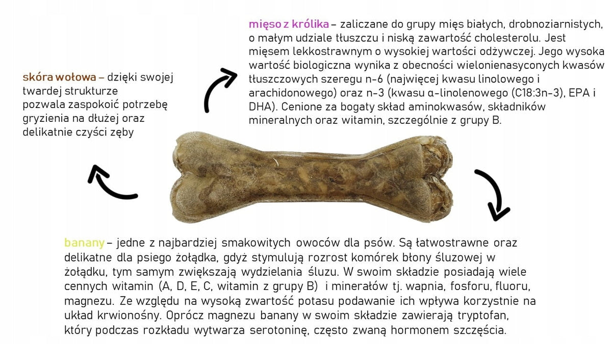 SYTA MICHA Chewing bone FOR PICKY rabbit with banana 13,5 cm Flavor rabbit
