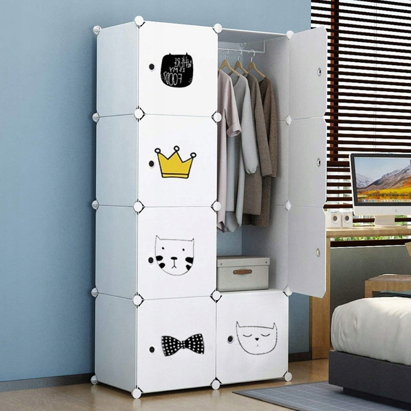 MuvuHome Kleiderschrank, 74x147x47 cm, weiß 