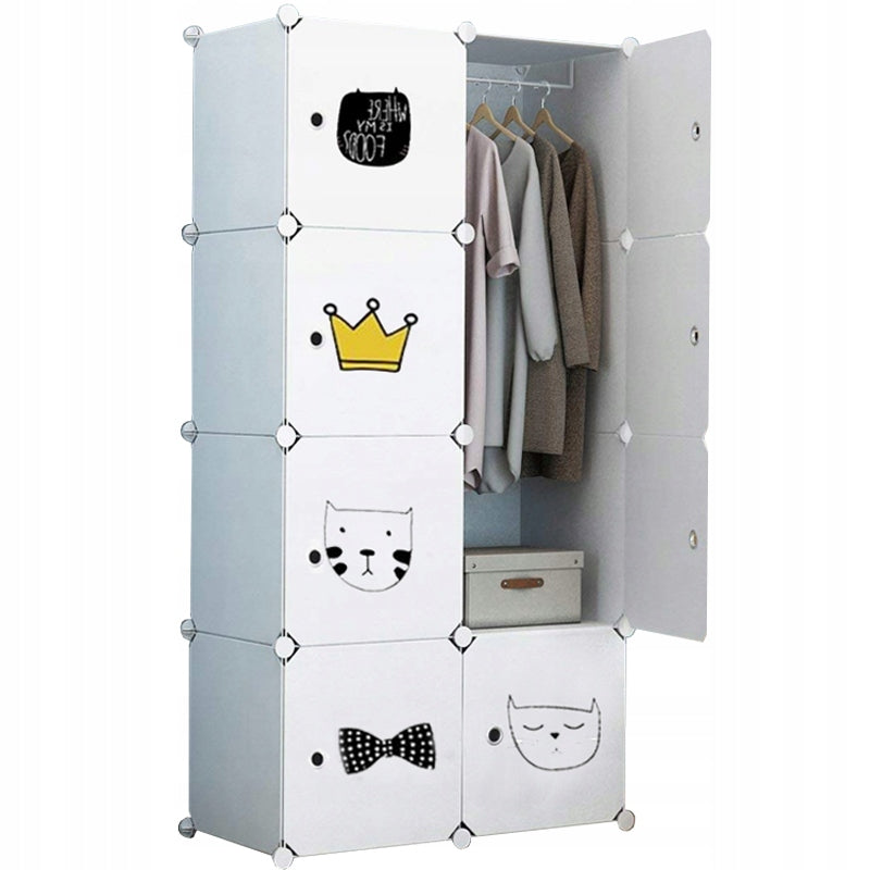 MuvuHome Kleiderschrank, 74x147x47 cm, weiß 