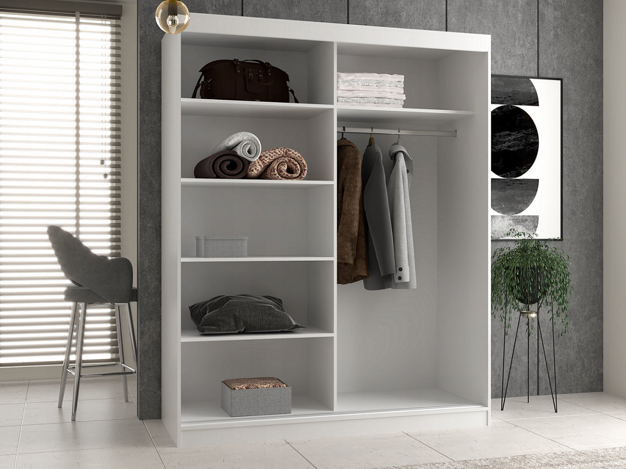 Iga Kleiderschrank mit Spiegeln Weiß 