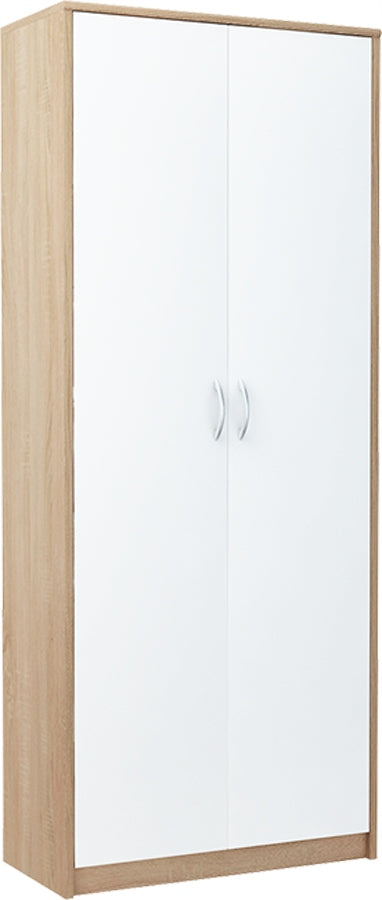 Kleiderschrank Bestseller R004 74x180x35 cm, braun/weiß 
