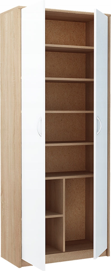 Kleiderschrank Bestseller R004 74x180x35 cm, braun/weiß 