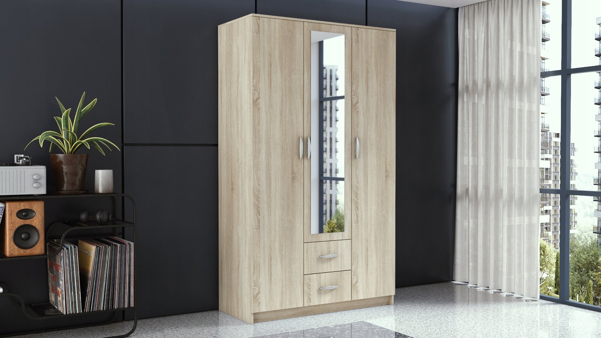 Kleiderschrank Romana 120, Eichenfarbe 