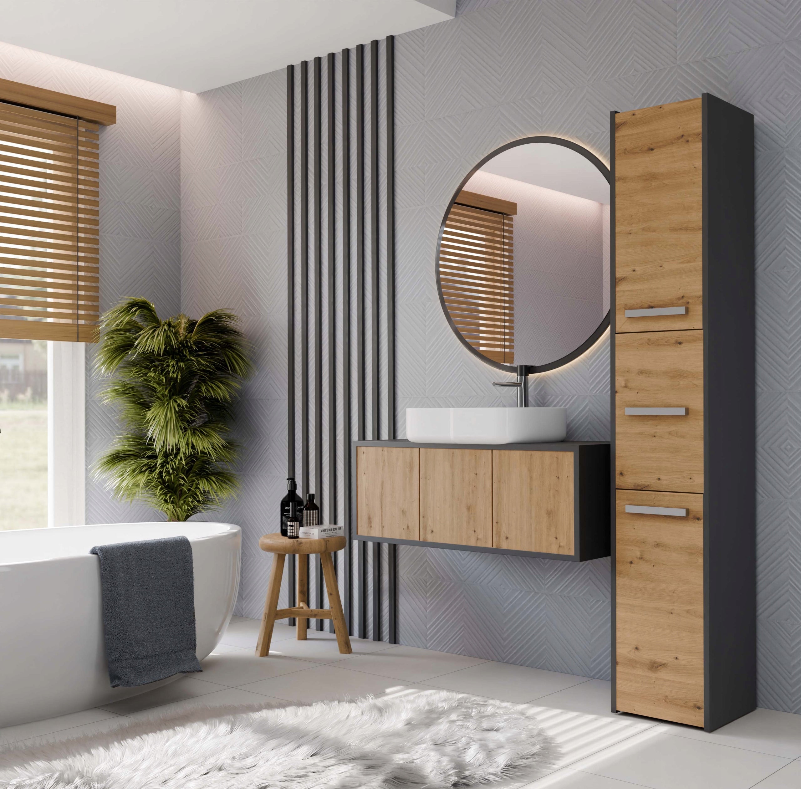 Badezimmerschrank Top E Shop S33, braun 