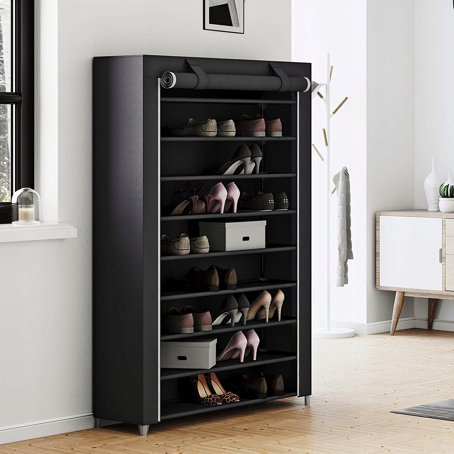 Schuhschrank mit schwarzen Rolltüren SONGMICS RXJ00HV1 