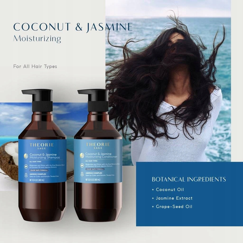 Feuchtigkeitsspendendes Shampoo für alle Haartypen Theorie Sage Coconut and Jasmine Moisturizing Shampoo, 400 ml 
