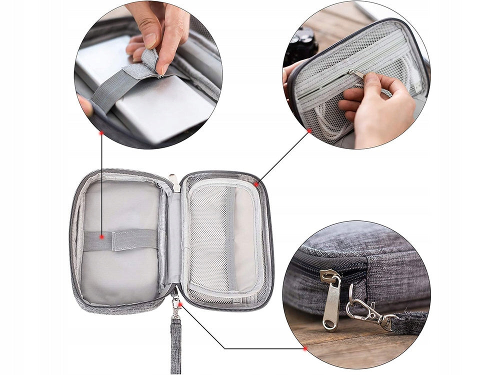 Sachet Organizer Cover Waterproof Bag Case for Cables Chargers Case Color gray