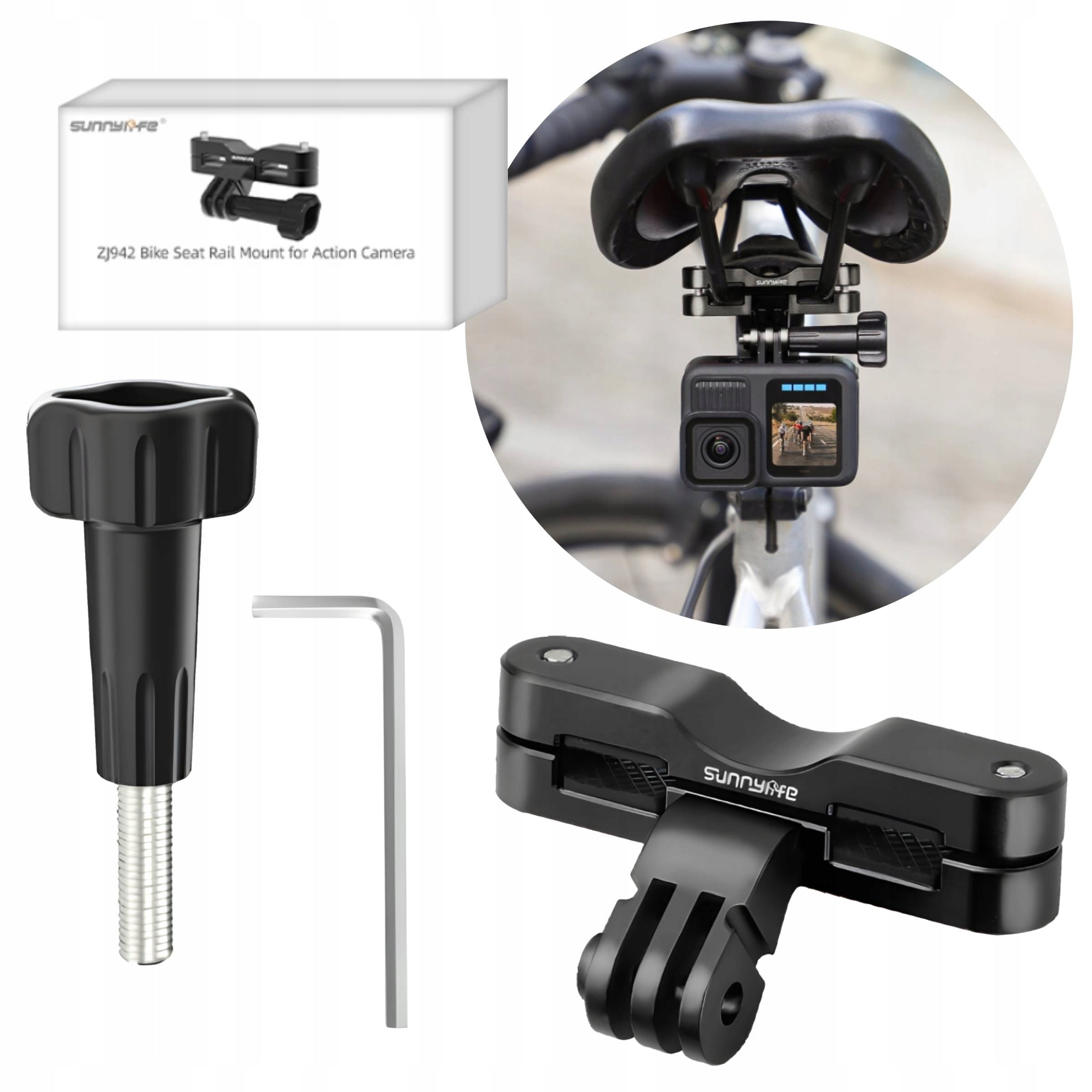 Saddle Bike Holder for DJI Action 5 Pro Insta360 Sports Camera