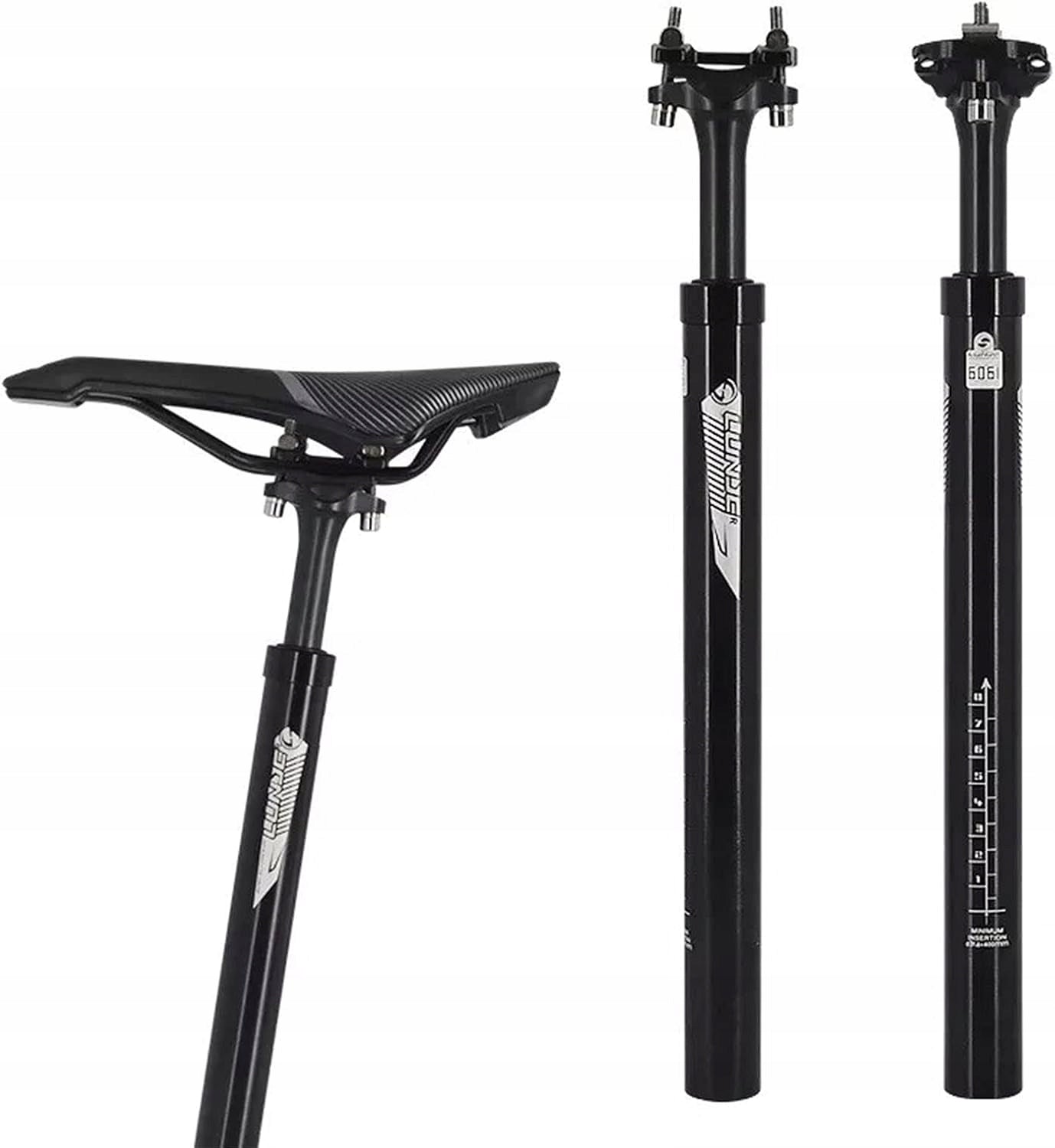 Saddle Bracket Cushioned Aluminum Bar Black 27.2mm/400mm