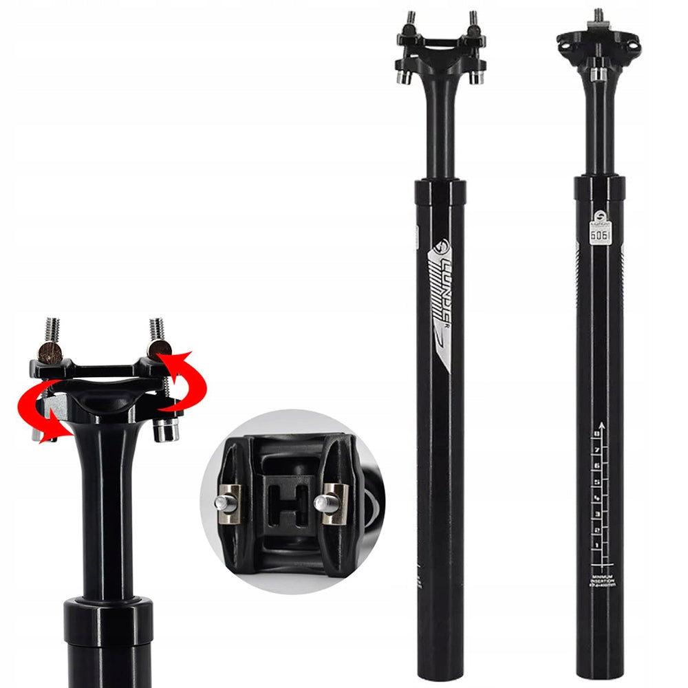 Saddle Bracket Cushioned Aluminum Bar Black 31.6mm/400mm
