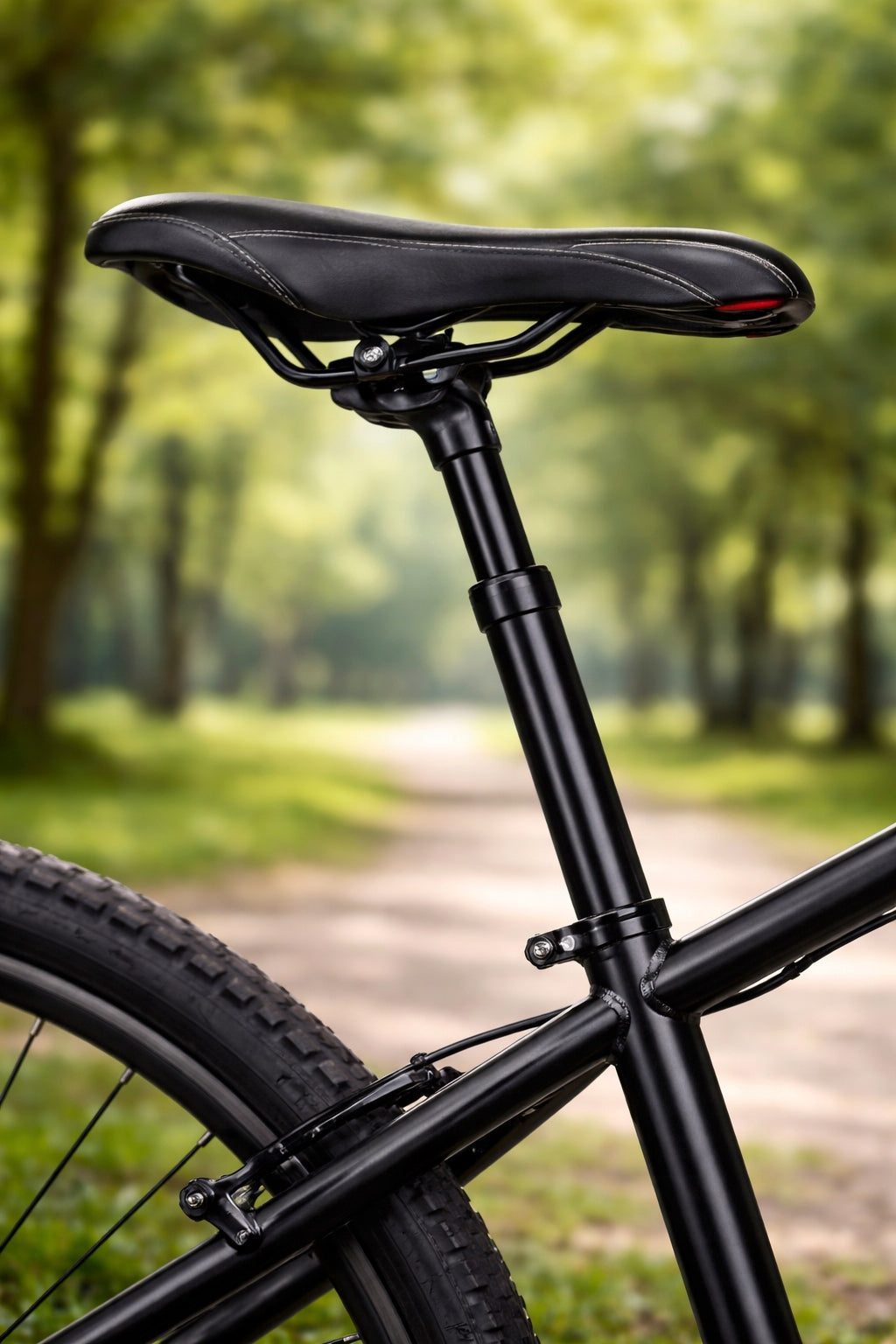 Saddle Bracket Cushioned Post 25,4x350 mm Aluminum Dedicated for cross bikes street bikes trekking bikes