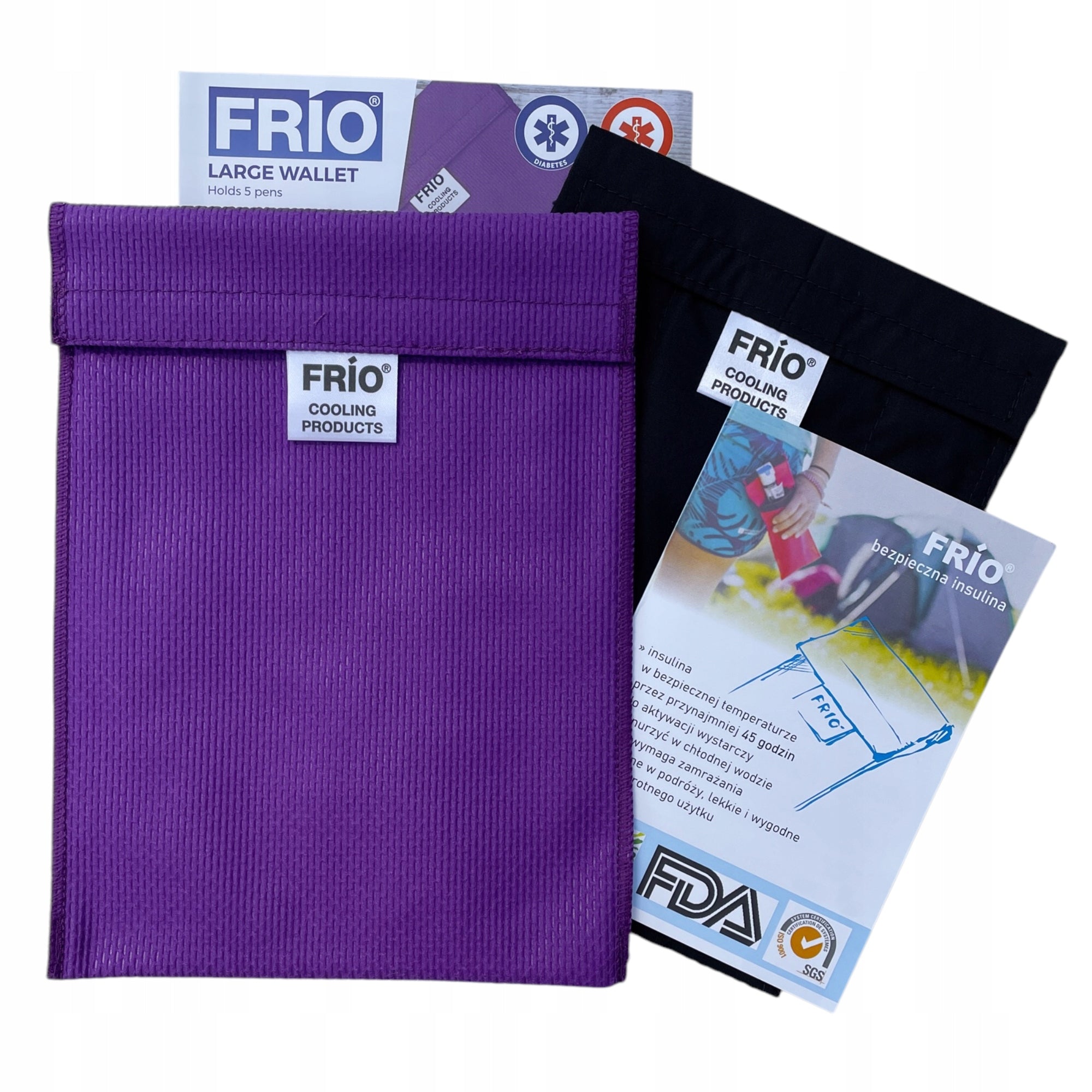 Safe INSULIN / ADRENALINE - cooling case FRIO for 5 pen PURPLE