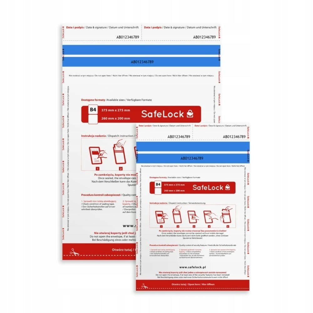 Safe envelope B4 white Color white