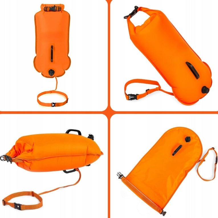 Safety Buoy for Swimming Rescue Buoy Inflatable 2in1 Dry Pocket Packaging status original