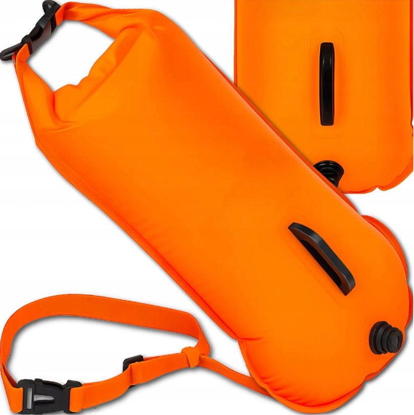 Safety Buoy for Swimming Rescue Buoy Inflatable 2in1 Dry Pocket